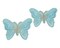 3"x 2 1/4" Blue / Silver Embroidery Heat Transfer Iron On Butterfly Patch Pack of 72